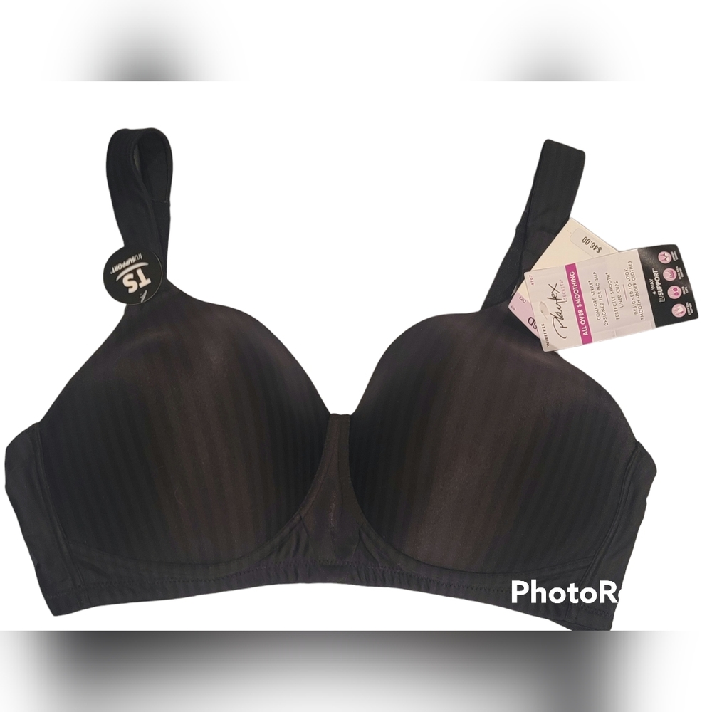 Playtex Secrets All Over Smoothing Bra Size 36D NWT Black